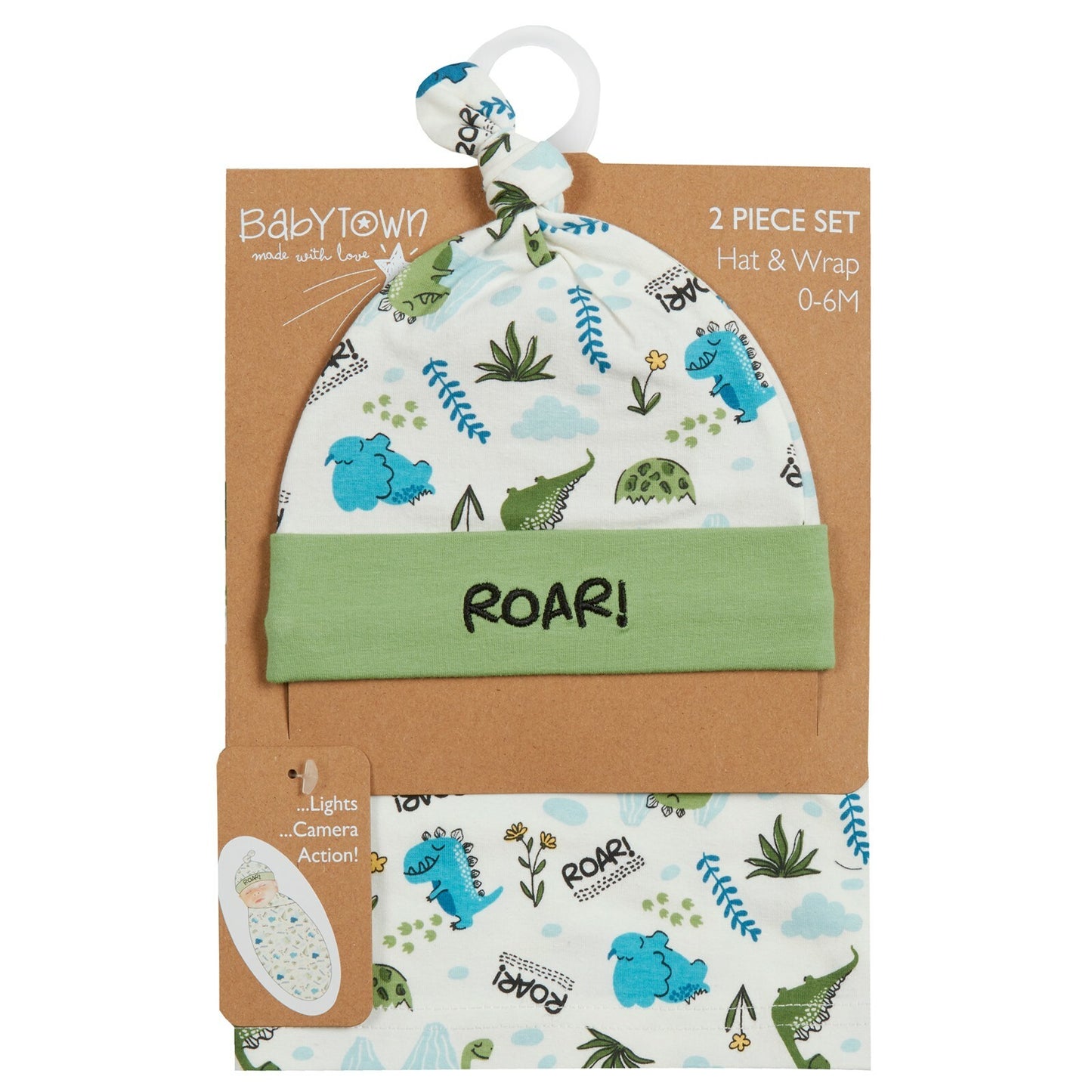 Babies Swaddle Blanket With Hat Or Hairband Two Piece Sets 0-6 Months
